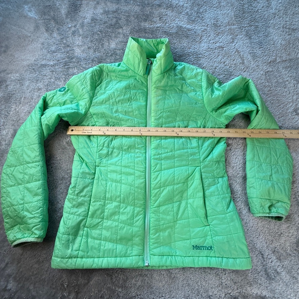 Marmot Puffer Jacket Medium Quilted Lightweight Bright Lime Green Outdoor - Picture 11 of 16